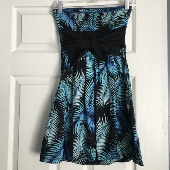 Free People strapless tropical print dress. Super cute! - Picture 2 of 4